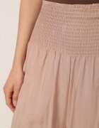 defox Pantaloni Bej de bumbac cu picioare foarte largi Fenala