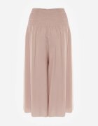 defox Pantaloni Bej de bumbac cu picioare foarte largi Fenala