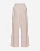 defox Pantaloni bej deschis cu croială largă din vâscoză cu talie elastică Lavirre