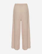 defox Pantaloni Bej Închis de Bumbac Ample cu Elastic în Talie Efranica