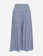 defox Pantaloni culotte Albastre din bumbac cu talie înaltă și cu imprimeu floral Ondinne