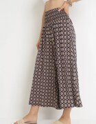 defox Pantaloni Culotte bleumarin cu picioare largi 7/8 și talie elastică Thatasia