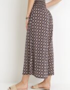 defox Pantaloni Culotte bleumarin cu picioare largi 7/8 și talie elastică Thatasia