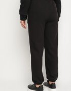 defox Pantaloni de trening din bumbac Negre cu șnur și căptușeală de polar Saliavera