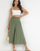 defox Pantaloni din bumbac Verde foarte largi Fenala