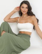 defox Pantaloni din bumbac Verde foarte largi Fenala