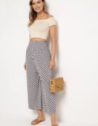 defox Pantaloni Granat Lărgi din bumbac cu Talie Înaltă și Elastic Tolaria