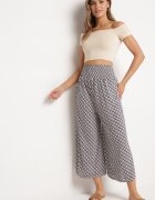 defox Pantaloni Granat Lărgi din bumbac cu Talie Înaltă și Elastic Tolaria