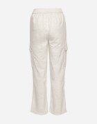 defox Pantaloni gri deschis din bumbac cu elastic în talie și cu buzunare aplicate Selpa