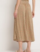 defox Pantaloni Larghi Bej cu Talie Înaltă Pabay