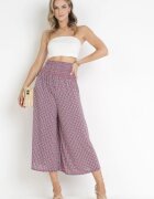 defox Pantaloni Largi Albastru-Roșii cu talie înaltă Pabay