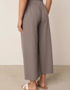 defox Pantaloni Largi Gri cu Talie Înaltă din Viscoză și cu elastic în talie Criseldas