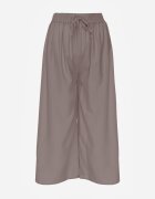 defox Pantaloni Largi Gri cu Talie Înaltă din Viscoză și cu elastic în talie Criseldas