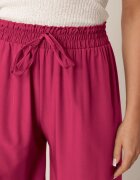 defox Pantaloni Largi Mov închis cu Talie Înaltă din Vâscoză și Elastic în Talie Criseldas