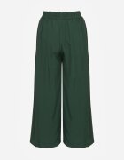 defox Pantaloni Largi Verde închis cu Talie Înaltă cu Viscoză și Elastic în Talie Criseldas
