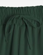 defox Pantaloni Largi Verde închis cu Talie Înaltă cu Viscoză și Elastic în Talie Criseldas