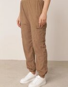 defox Pantaloni Maro în stil cargo cu talie înaltă Belseli