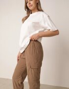 defox Pantaloni Maro în stil cargo cu talie înaltă Belseli