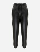 defox Pantaloni Negri cu elastic în talie și la glezne Căptușiți cu polar Vaide