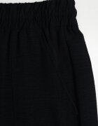 defox Pantaloni Negri cu Vâscoză cu croială largă cu talie elastică Lavirre