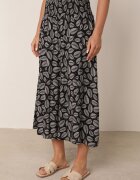defox Pantaloni Negri din Bumbac tip Culottes cu elastic în talie Karemisia