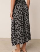 defox Pantaloni Negri din Bumbac tip Culottes cu elastic în talie Karemisia