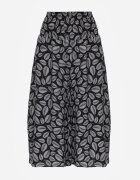 defox Pantaloni Negri din Bumbac tip Culottes cu elastic în talie Karemisia
