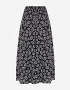 defox Pantaloni Negri din Bumbac tip Culottes cu elastic în talie Karemisia