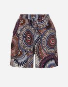defox Pantaloni scurți Bleumarin din bumbac cu model Boho Kolariela