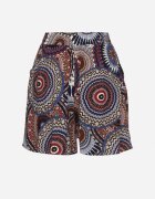 defox Pantaloni scurți Bleumarin din bumbac cu model Boho Kolariela