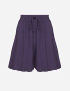 defox Pantaloni scurți de bumbac bleumarin cu talie înaltă și șnur Zenmio