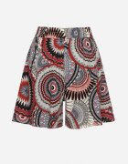 defox Pantaloni scurți Negri din Bumbac cu Model Boho Kolariela