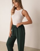 defox Pantaloni Verzi Lejeri cu Buzunare și Elastic în Talie și Șnur Enivia