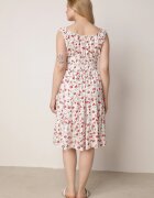 defox Rochie Alb-Roșie Cloș cu bretele florală Tallio