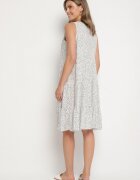 defox Rochie Albă din bumbac cu buline cu volane Zerolia