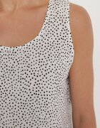 defox Rochie Albă din bumbac cu buline cu volane Zerolia