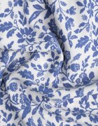 defox Rochie albastră-albă din bumbac cu bretele cu elastic și nasturi cu elastic în talie Tesria