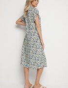 defox Rochie Albastră de Bumbac Tip cămașă cu model Paisley Aelluria