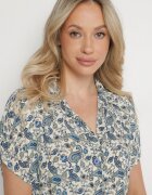 defox Rochie Albastră de Bumbac Tip cămașă cu model Paisley Aelluria