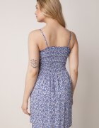 defox Rochie Albastră din bumbac cu bretele reglabile și decolteu elastic Risetta