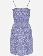 defox Rochie Albastră din bumbac cu bretele reglabile și decolteu elastic Risetta