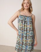 defox Rochie Albastră din bumbac cu croi evazat pe bretele Tesarae