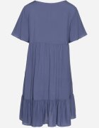 defox Rochie Albastră din Bumbac cu croială evazată cu legătură la decolteu Mepilea