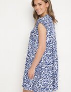 defox Rochie Albastră din bumbac cu croială evazată Oversize Liravina