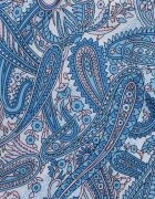 defox Rochie Albastră Evazată Petrecută din Bumbac cu model Paisley cu elastic în talie Zonne