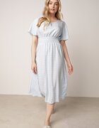 defox Rochie Albastru deschis din Bumbac Cloș cu buline Toliennea