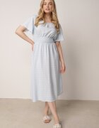 defox Rochie Albastru deschis din Bumbac Cloș cu buline Toliennea