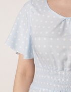 defox Rochie Albastru deschis din Bumbac Cloș cu buline Toliennea