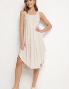 defox Rochie Bej deschis Cloche din Bumbac Tesaxelle