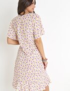 defox Rochie Bej tip cutie cu imprimeu floral și volane Temrance